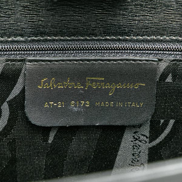 Pre-owned Ferragamo Leather Turnlock Chain Crossbody Black