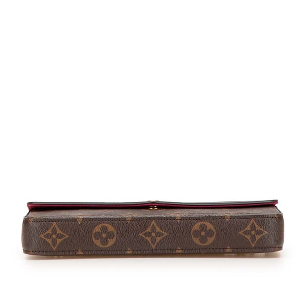 Pre-owned Louis Vuitton Monogram Pochette Felicie Brown