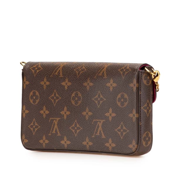 Pre-owned Louis Vuitton Monogram Pochette Felicie Brown