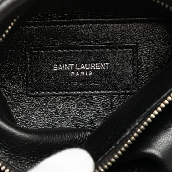 Pre-owned Saint Laurent Antiqued Lambskin Sid Flat Crossbody Black