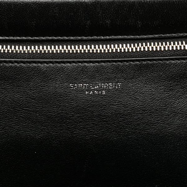 Pre-owned Saint Laurent Antiqued Lambskin Sid Flat Crossbody Black