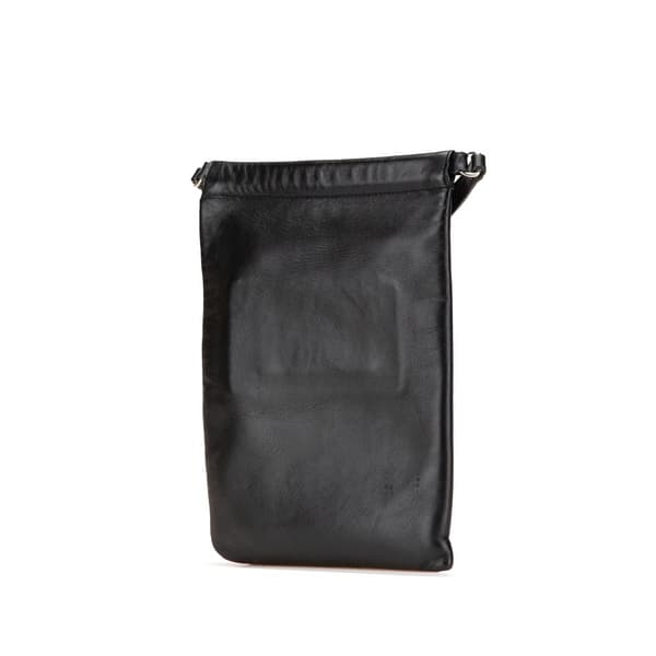 Pre-owned Saint Laurent Antiqued Lambskin Sid Flat Crossbody Black