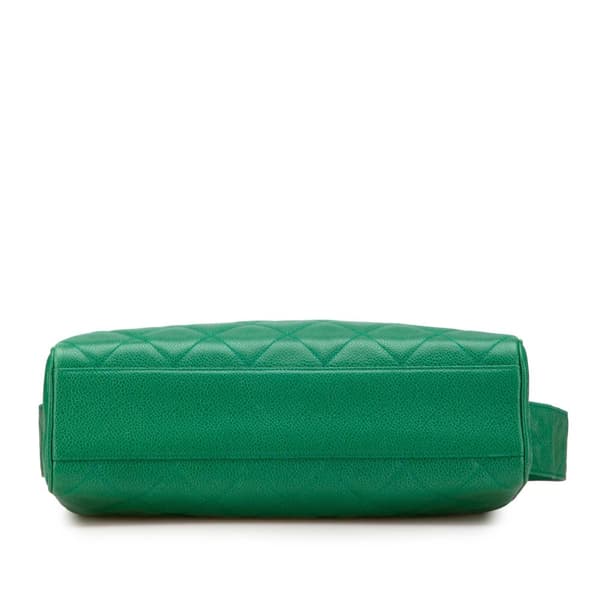 Pre-owned Chanel CC Quilted Caviar Camera Bag Green