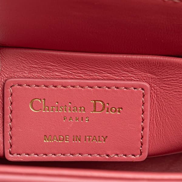 Pre-owned Dior Micro Smooth Calfskin 30 Montaigne Flap Pink