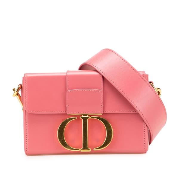 Pre-owned Dior Micro Smooth Calfskin 30 Montaigne Flap Pink
