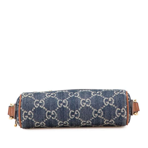 Pre-owned Gucci Mini GG Denim Ophidia Crossbody Blue