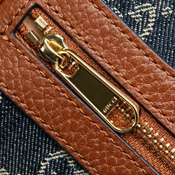 Pre-owned Gucci Mini GG Denim Ophidia Crossbody Blue