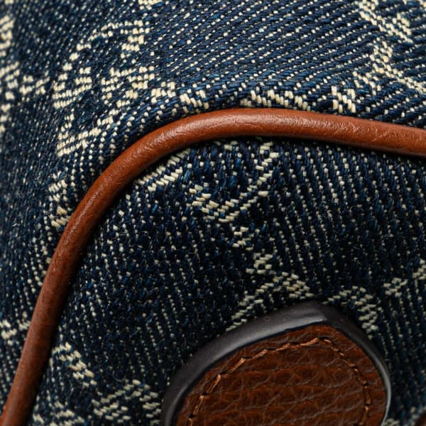 Pre-owned Gucci Mini GG Denim Ophidia Crossbody Blue