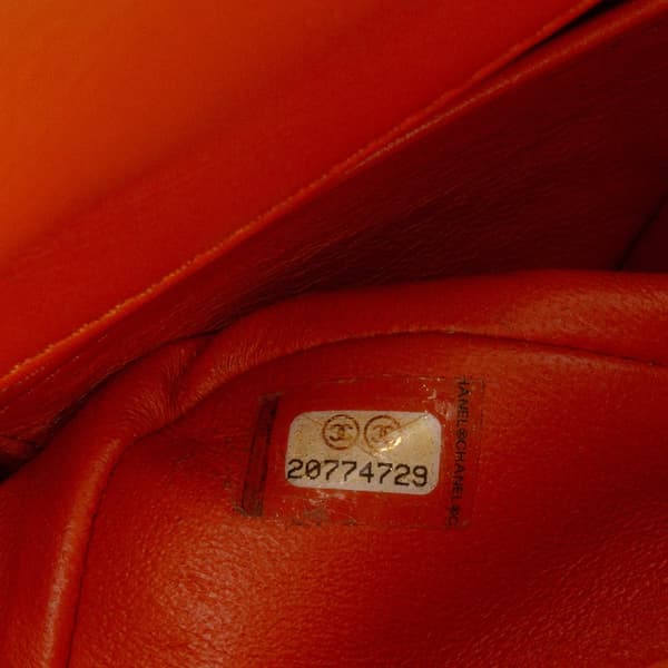 Pre-owned Chanel Mini Rectangular Classic Patent Single Flap Orange