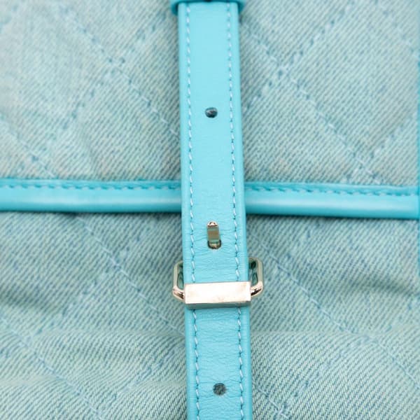 Pre-owned Chanel Mini CC Quilted Denim Crossbody Blue