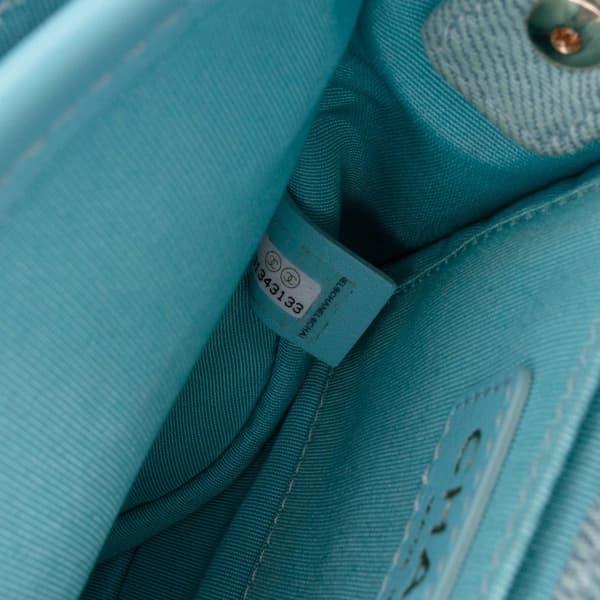 Pre-owned Chanel Mini CC Quilted Denim Crossbody Blue