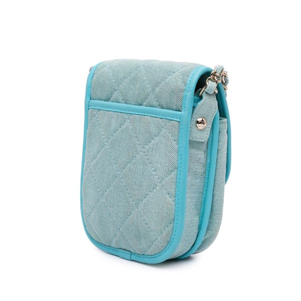 Pre-owned Chanel Mini CC Quilted Denim Crossbody Blue