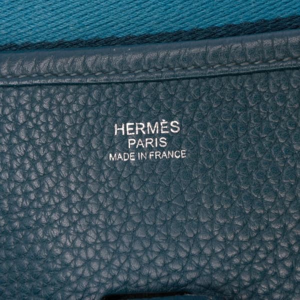 Pre-owned Hermès Clemence Evelyne III 29 Blue