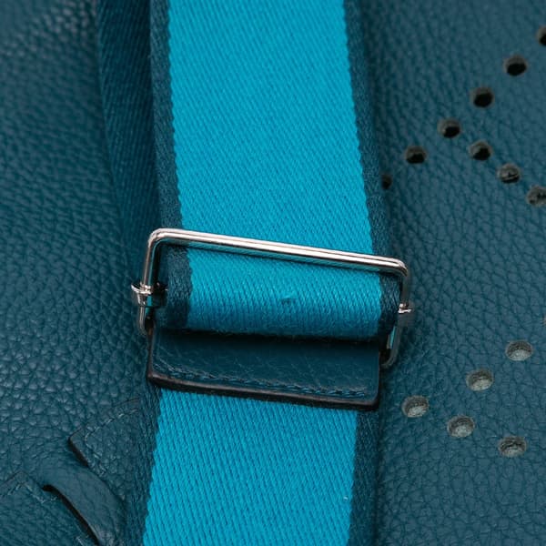 Pre-owned Hermès Clemence Evelyne III 29 Blue
