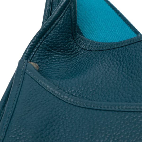 Pre-owned Hermès Clemence Evelyne III 29 Blue