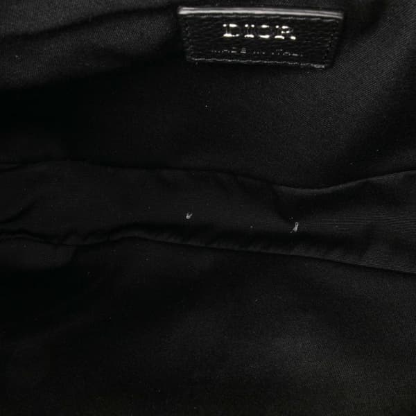 Pre-owned Dior Grained Calfskin Saddle Bag Black