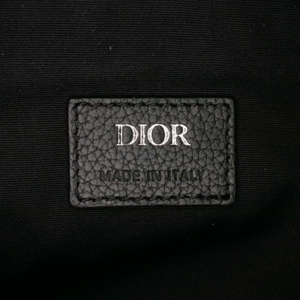 Pre-owned Dior Grained Calfskin Saddle Bag Black
