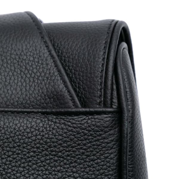 Pre-owned Dior Grained Calfskin Saddle Bag Black