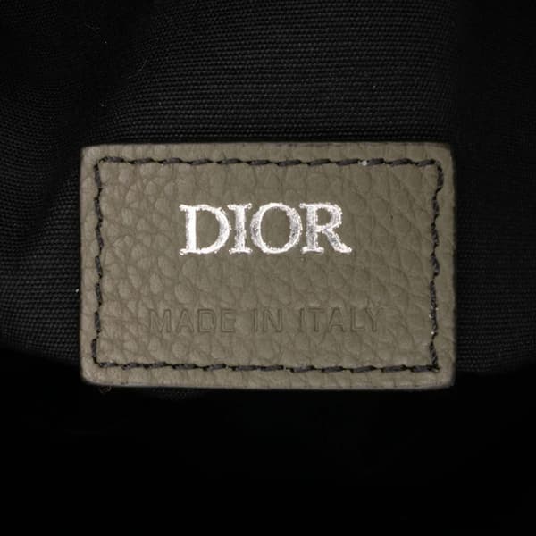 Pre-owned Dior Grained Calfskin Saddle Bag Gray