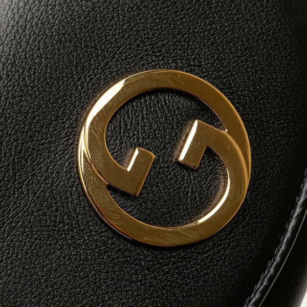 Pre-owned Gucci Medium Calfskin Blondie Wallet on Chain Black