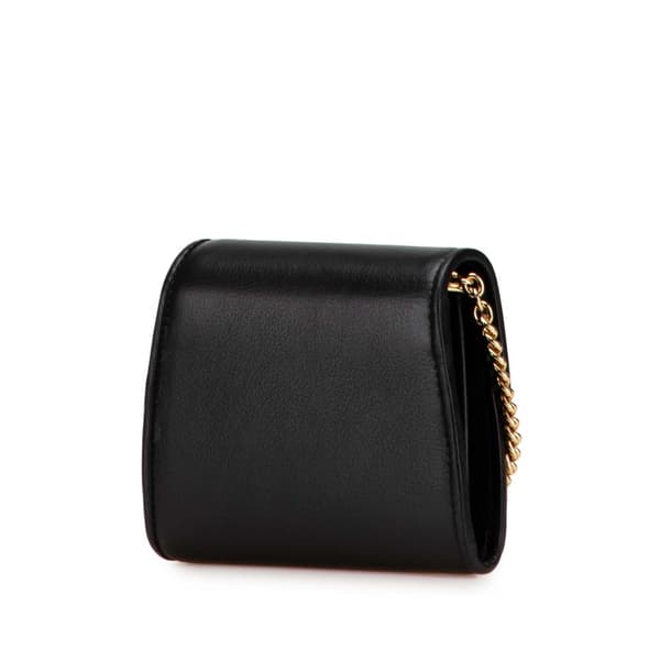 Pre-owned Gucci Medium Calfskin Blondie Wallet on Chain Black