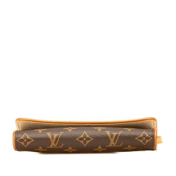 Pre-owned Louis Vuitton Monogram Pochette Twin PM Brown