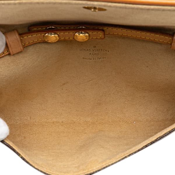 Pre-owned Louis Vuitton Monogram Pochette Twin PM Brown