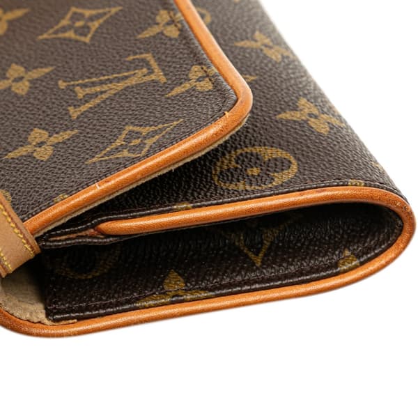 Pre-owned Louis Vuitton Monogram Pochette Twin PM Brown