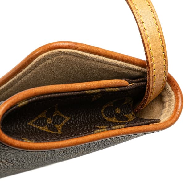 Pre-owned Louis Vuitton Monogram Pochette Twin PM Brown