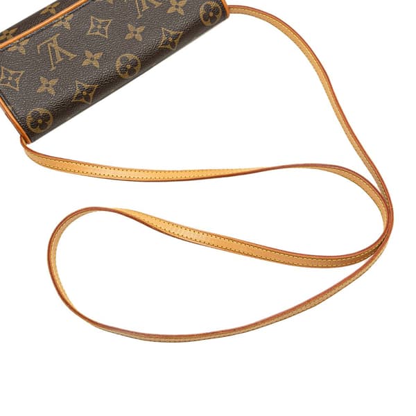 Pre-owned Louis Vuitton Monogram Pochette Twin PM Brown