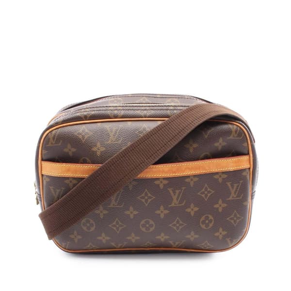 Pre-owned Louis Vuitton Monogram Reporter PM Brown