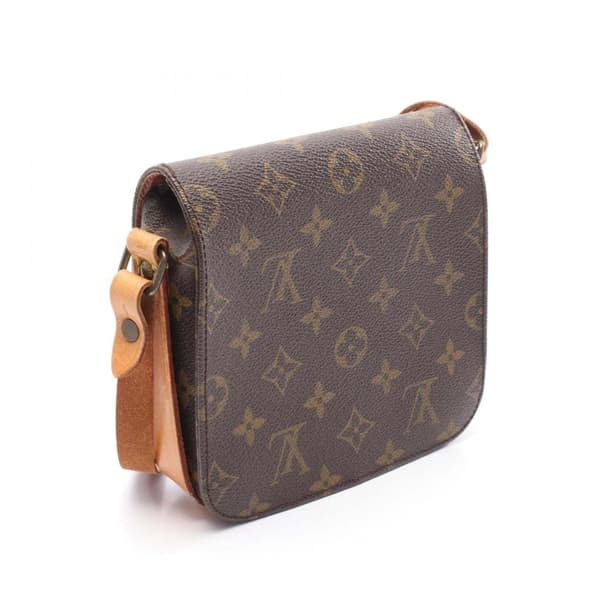 Pre-owned Louis Vuitton Monogram Cartouchiere PM Brown