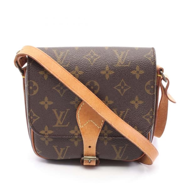 Pre-owned Louis Vuitton Monogram Cartouchiere PM Brown