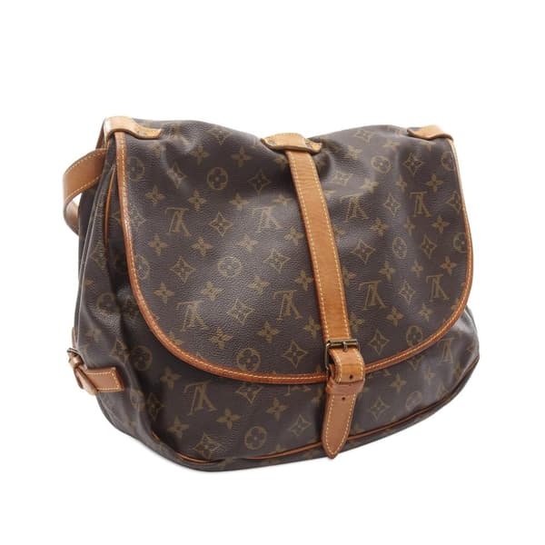 Pre-owned Louis Vuitton Monogram Saumur 35 Brown