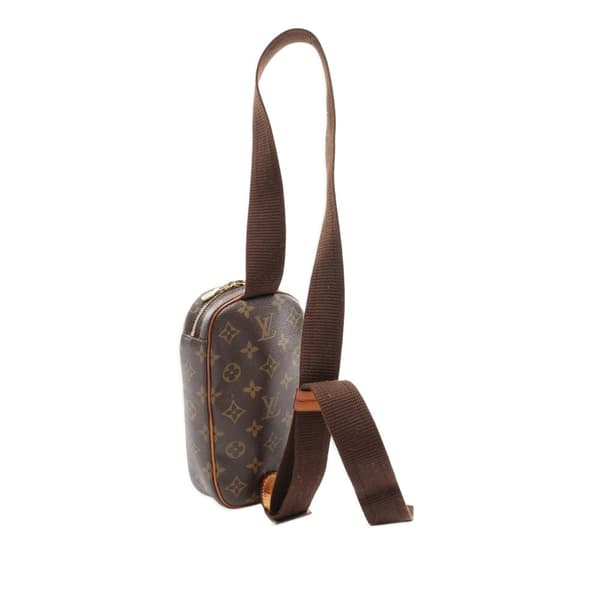 Pre-owned Louis Vuitton Monogram Pochette Gange Brown