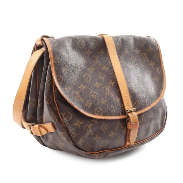 Pre-owned Louis Vuitton Monogram Saumur 35 Brown