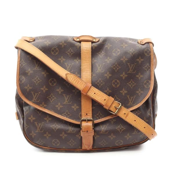 Pre-owned Louis Vuitton Monogram Saumur 35 Brown