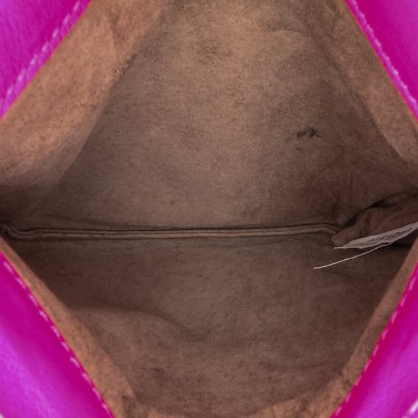 Pre-owned Bottega Veneta Small Calfskin Intrecciomirage Embossed Butterfly Chain Crossbody Pink