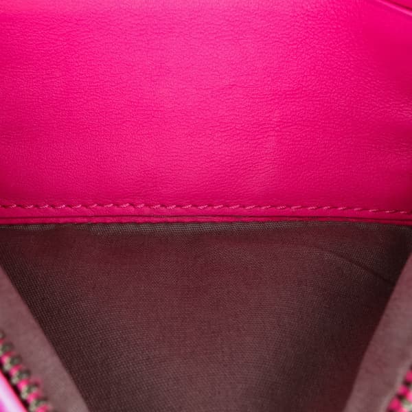 Pre-owned Bottega Veneta Small Calfskin Intrecciomirage Embossed Butterfly Chain Crossbody Pink