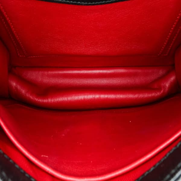 Pre-owned Prada Woven Madras Chain Flap Black