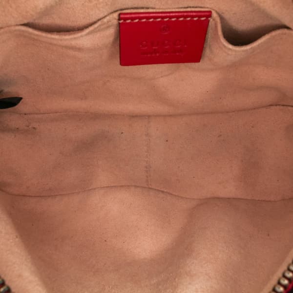 Pre-owned Gucci Mini GG Marmont Matelasse Leather Crossbody Red