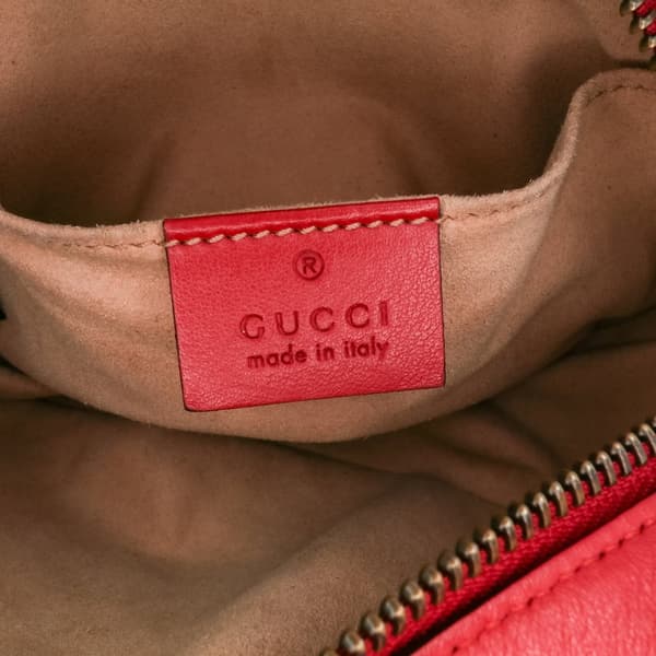 Pre-owned Gucci Mini GG Marmont Matelasse Leather Crossbody Red