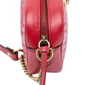Miniatyrbild 8 av 10: Pre-owned Gucci Mini GG Marmont Matelasse Leather Crossbody Red