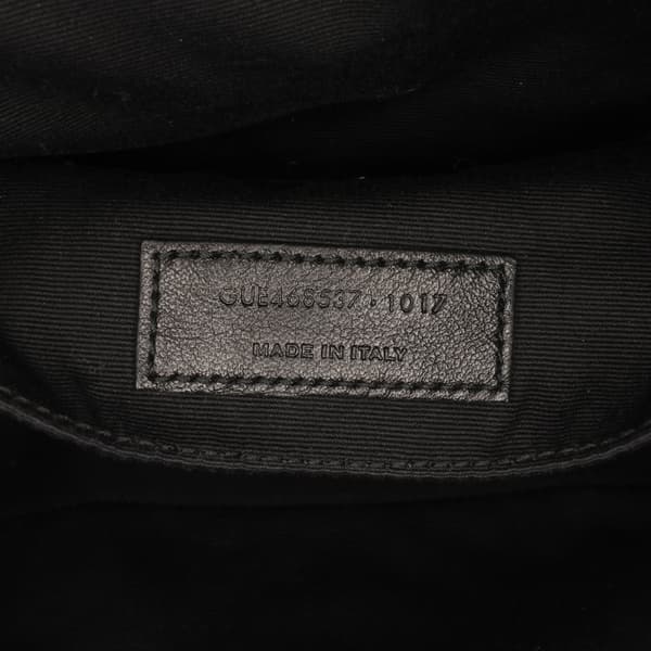 Pre-owned Saint Laurent Cracked Shiny Calfskin Matelasse Tassel Monogram Lou Camera Bag Black