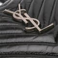 Miniatyrbild 6 av 10: Pre-owned Saint Laurent Cracked Shiny Calfskin Matelasse Tassel Monogram Lou Camera Bag Black