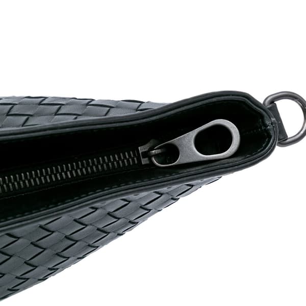 Pre-owned Bottega Veneta Leather Intrecciato Crossbody Black