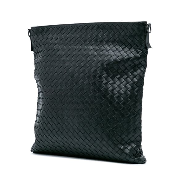 Pre-owned Bottega Veneta Leather Intrecciato Crossbody Black