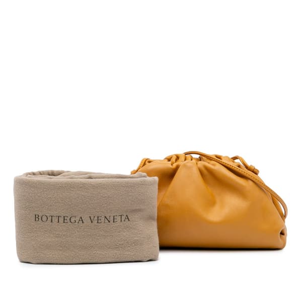 Pre-owned Bottega Veneta Lambskin The Mini Pouch Brown