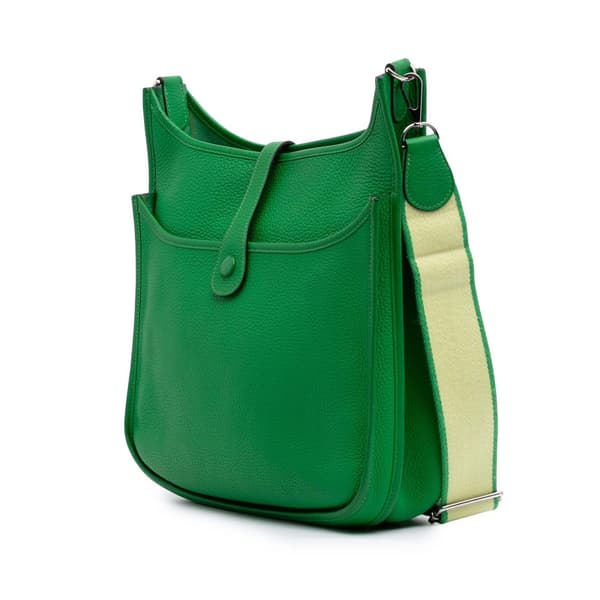 Pre-owned Hermès Clemence Evelyne III 29 Green