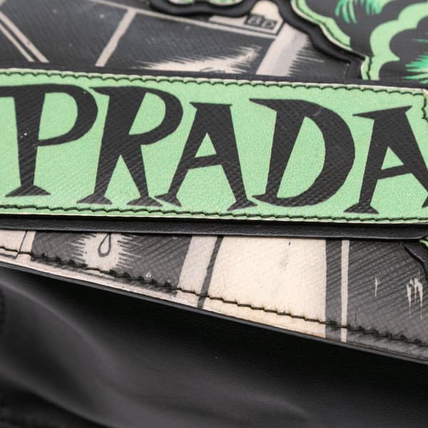 Pre-owned Prada Saffiano Stampato Light Frame Crossbody Green